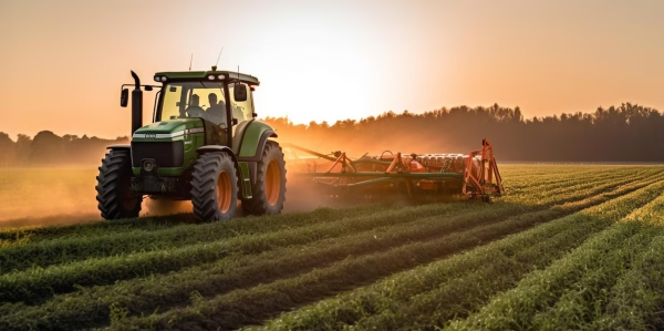 Tractor arando la tierra